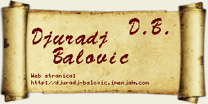 Đurađ Balović vizit kartica